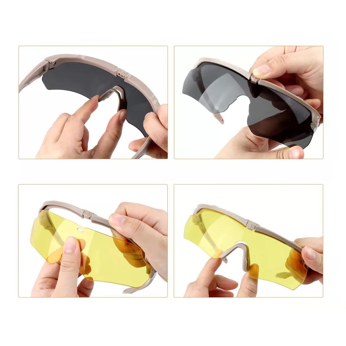 Foto 3 pulgar | Gafas Goggles Uv400 Protección Eo Safe Imports Esi-13731-1 Beige