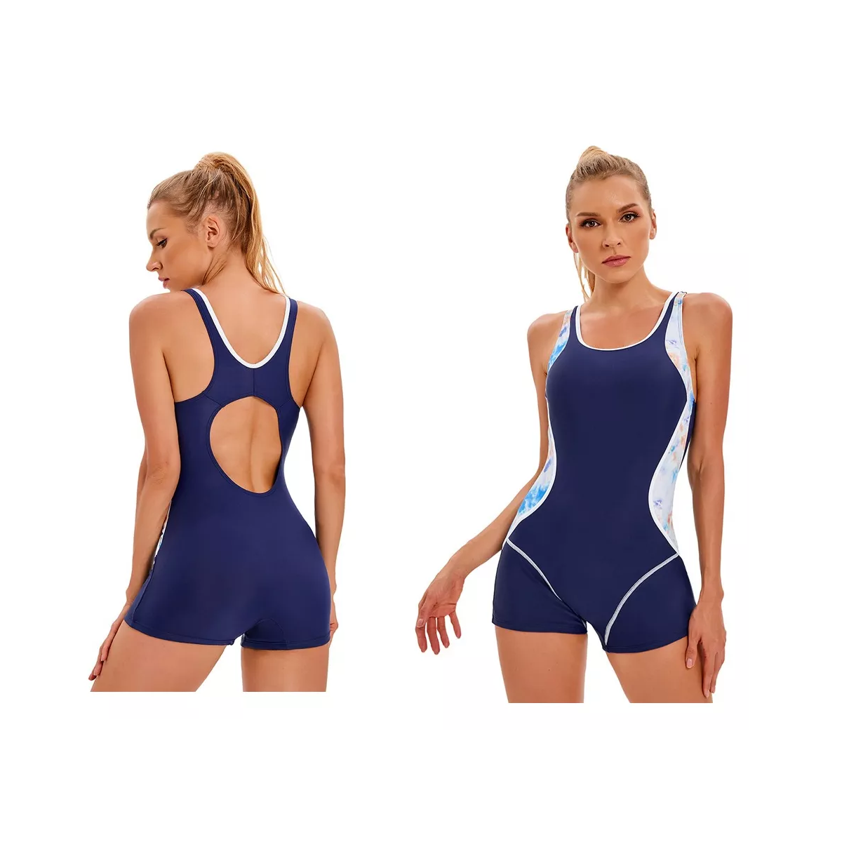 Foto 3 pulgar | Traje De Baño Deportivo Mujer Completo Talla Ch Eo Safe Imports Esi-16240 Azul