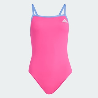 Foto 3 | Traje De Natación Con Tiras Finas Y Espalda En V Adidas Rosa Mujer