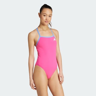 Foto 5 | Traje De Natación Con Tiras Finas Y Espalda En V Adidas Rosa Mujer