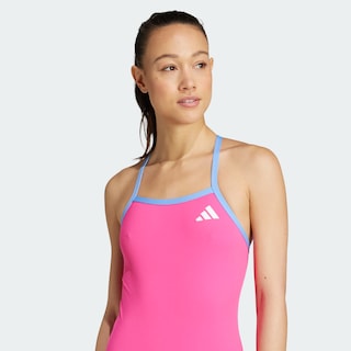 Foto 6 | Traje De Natación Con Tiras Finas Y Espalda En V Adidas Rosa Mujer