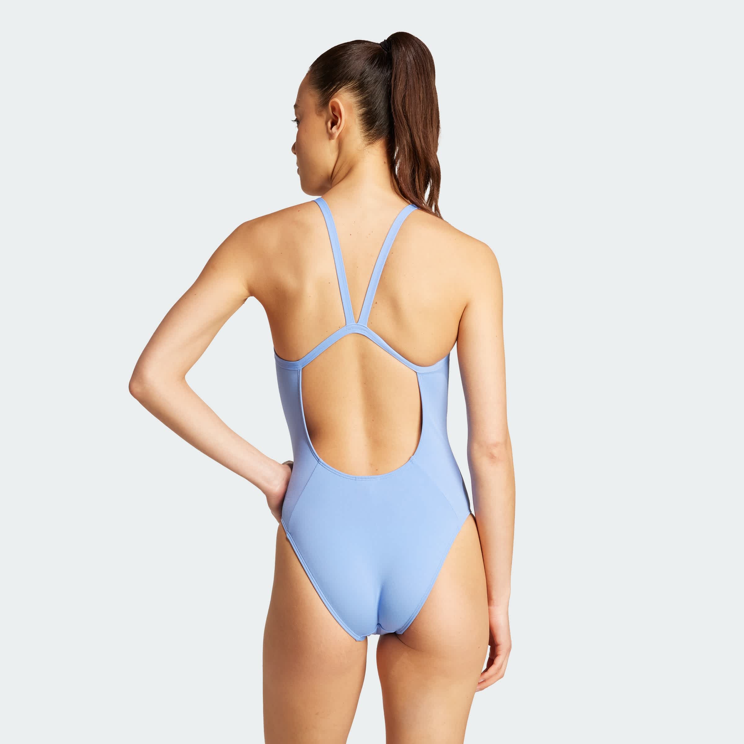 Foto 5 pulgar | Traje De Natación Con Tiras Finas Y Espalda En V Adidas Azul Mujer