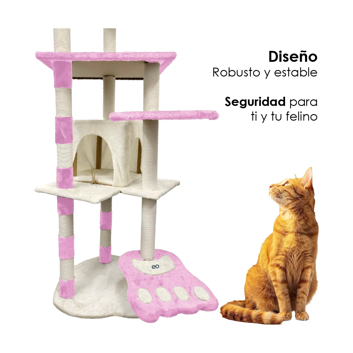 Foto 3 pulgar | Rascador Para Gato Árbol Todo En 1  Eo Safe Imports Esi-20224 Rosa