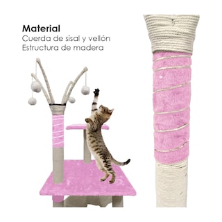 Foto 3 | Rascador Para Gato Árbol Todo En 1 Eo Safe Imports Esi-20224 Rosa