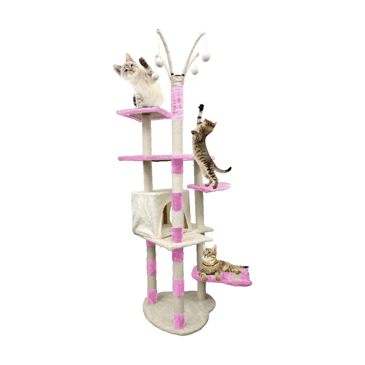 Foto 5 pulgar | Rascador Para Gato Árbol Todo En 1  Eo Safe Imports Esi-20224 Rosa