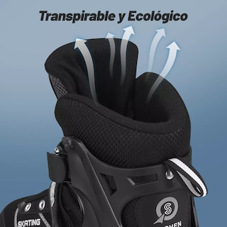 Foto 3 | 2 En 1 Patines De Línea Ajustables Y 4 Ruedas Niño Con Luces L Eo Safe Imports Esi-14514 Negro