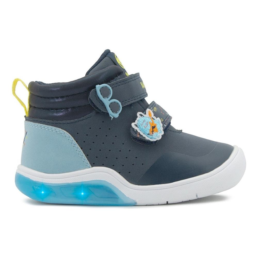 Foto 1 | Tenis Bota Luces Velcro Bubble Gummers Oruga Marino 12-16 Azul Marino