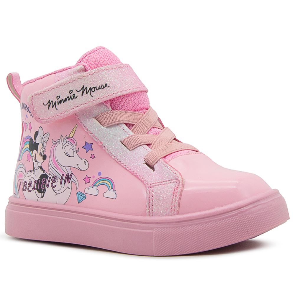 Foto 3 | Tenis Bota Minnie Mouse Disney Charol Con Ajuste Velcro Rosa