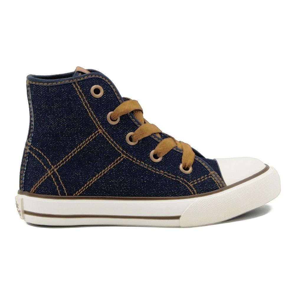 Foto 1 | Tenis Bota Moda Lona Bubble Gummers Nagasaki Mezclilla Azul Marino