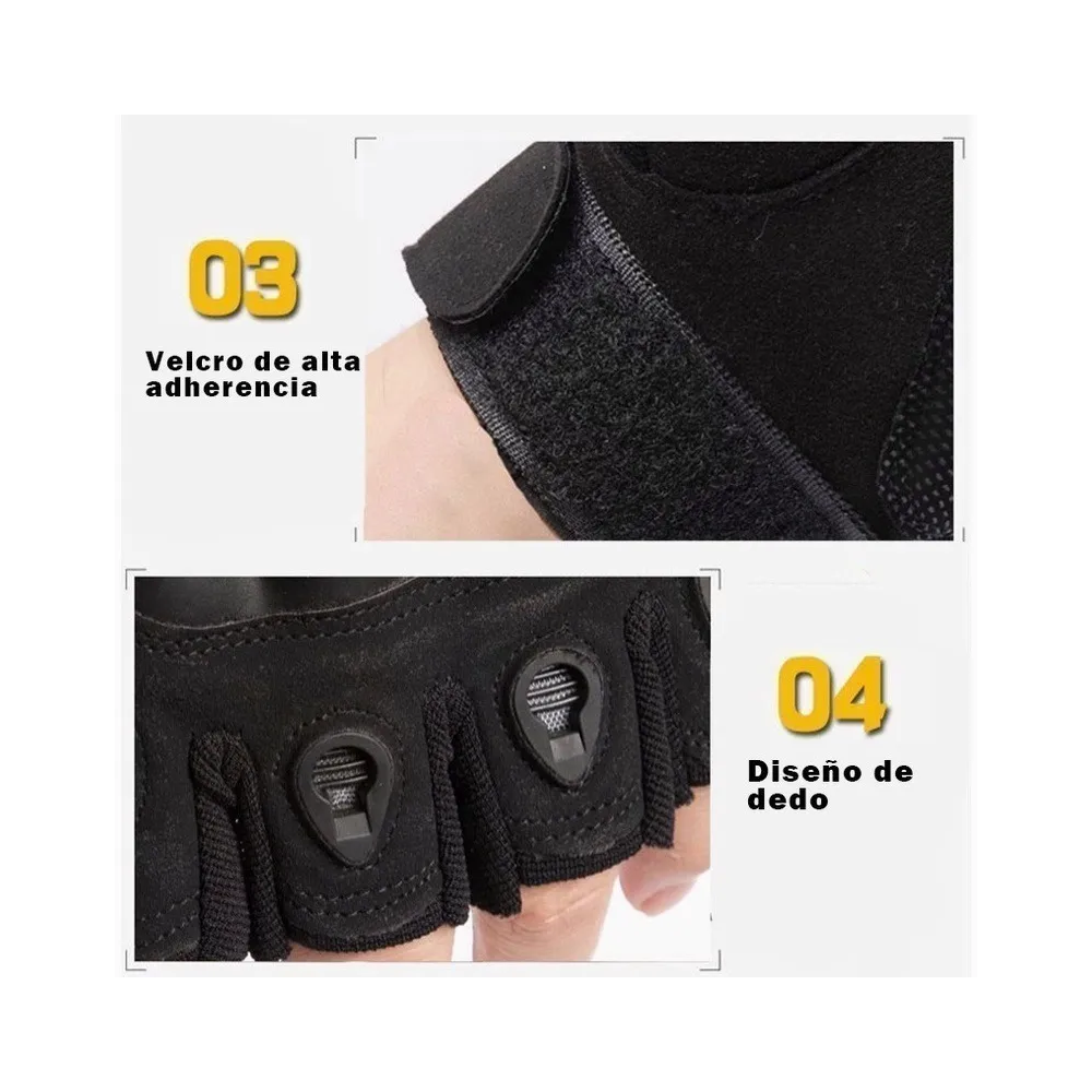 Foto 5 pulgar | Guantes Belug Tacticos Militar Medio Dedo Motocicleta Y Bicicleta Negro Talla G