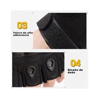 Foto 4 | Guantes Belug Tacticos Militar Medio Dedo Motocicleta Y Bicicleta Negro Talla G