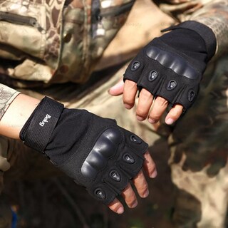 Foto 5 | Guantes Belug Tacticos Militar Medio Dedo Motocicleta Y Bicicleta Negro Talla G
