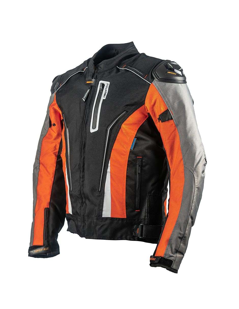 Foto 3 pulgar | Chamarra Para Moto Immortale Confort Z Naranja/ Negro