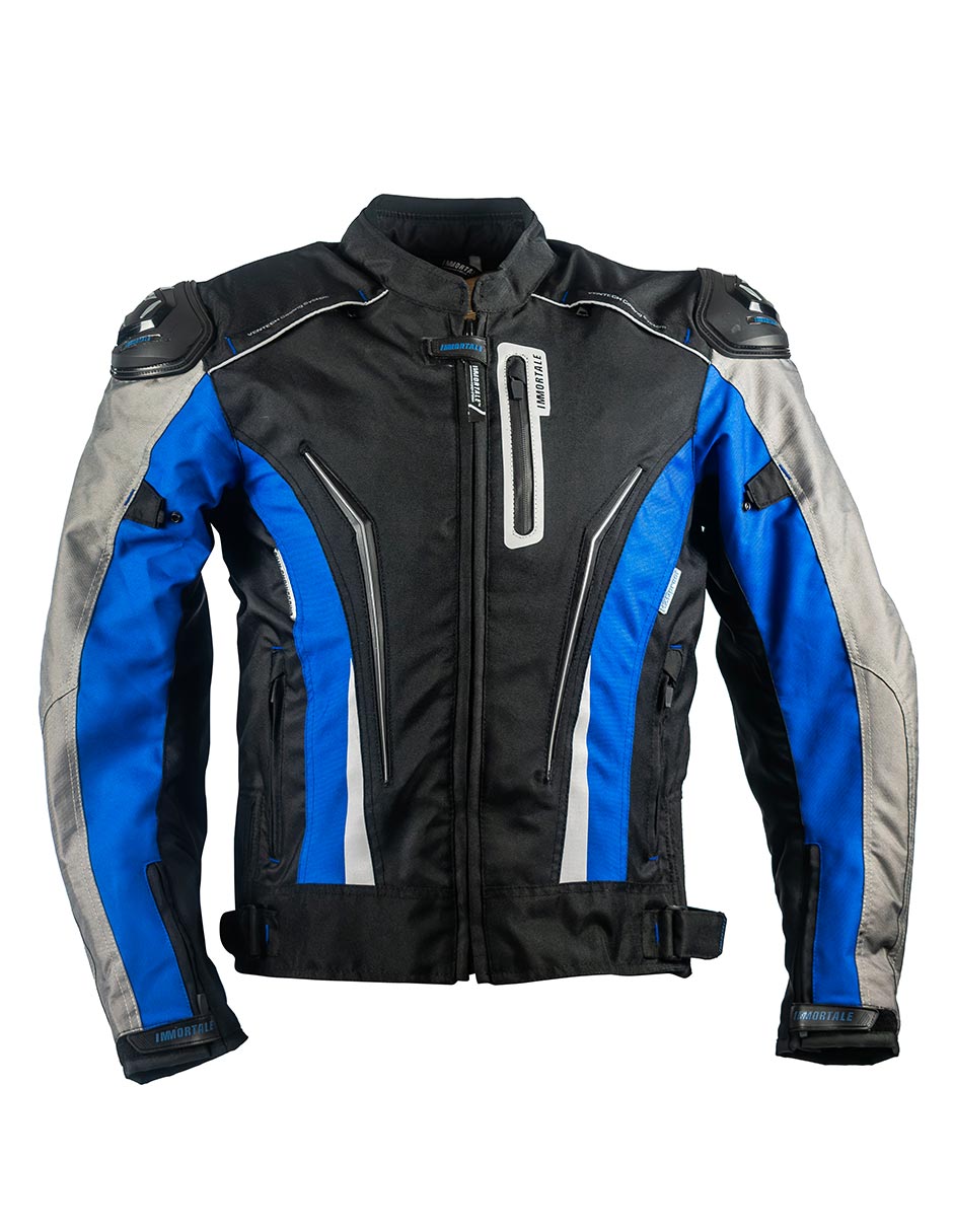 Foto 3 pulgar | Chamarra Para Moto Immortale Confort Z Azul/ Negro