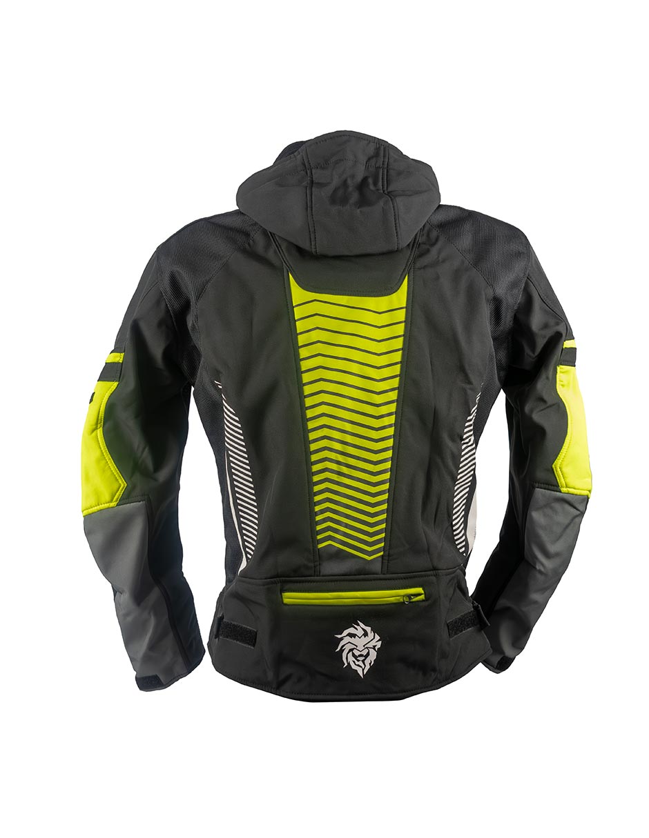 Foto 6 pulgar | Chamarra Para Moto Kov Hyper Negro/ Hivis Con Protección