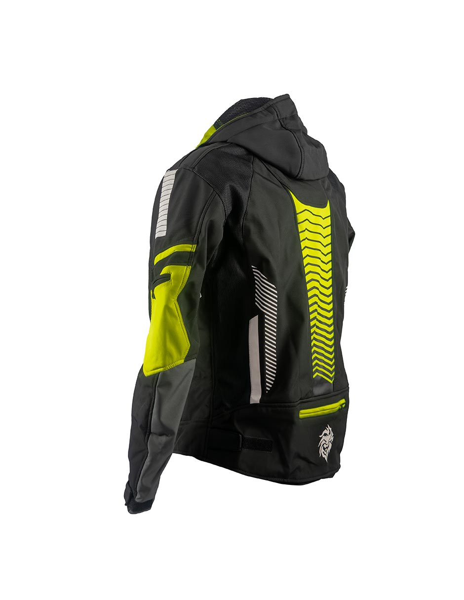 Foto 8 pulgar | Chamarra Para Moto Kov Hyper Negro/ Hivis Con Protección