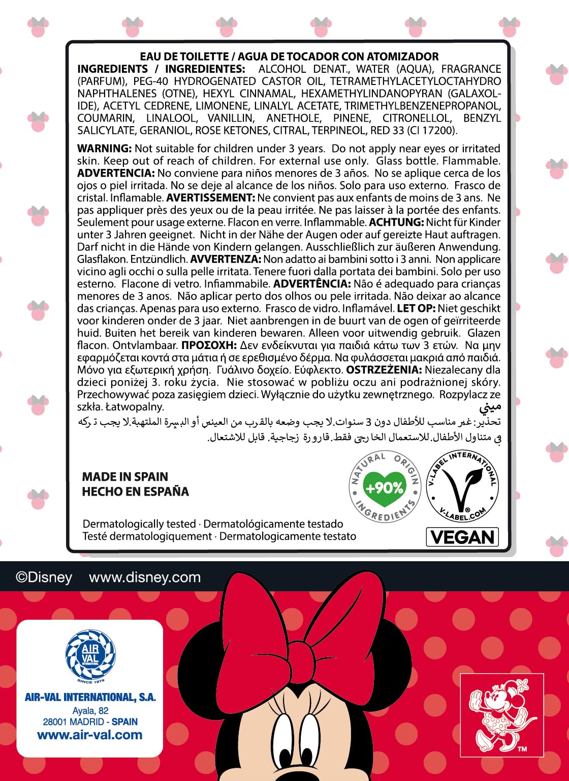 Foto 6 pulgar | Perfume Disney Minnie Mouse Eau De Toilette 100 Ml Para Niños - Venta Internacional.