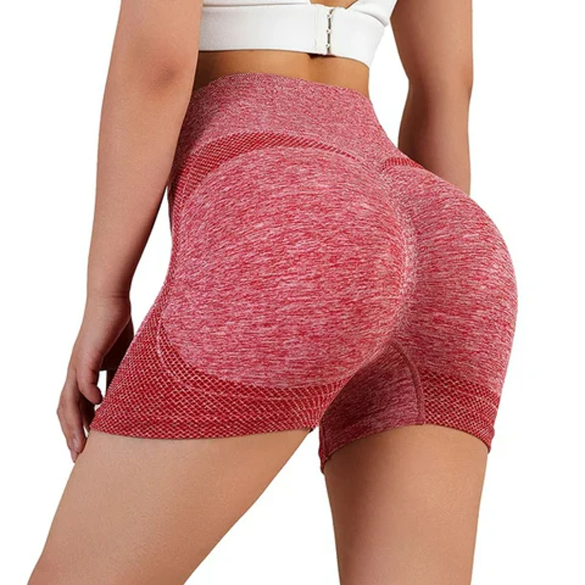 Shorts Deportivos Push Up Rojo para Mujer