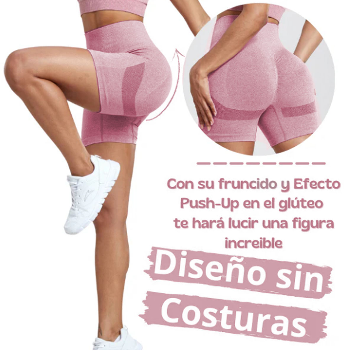 Foto 3 pulgar | Shorts Deportivos Push Up Rojo para Mujer