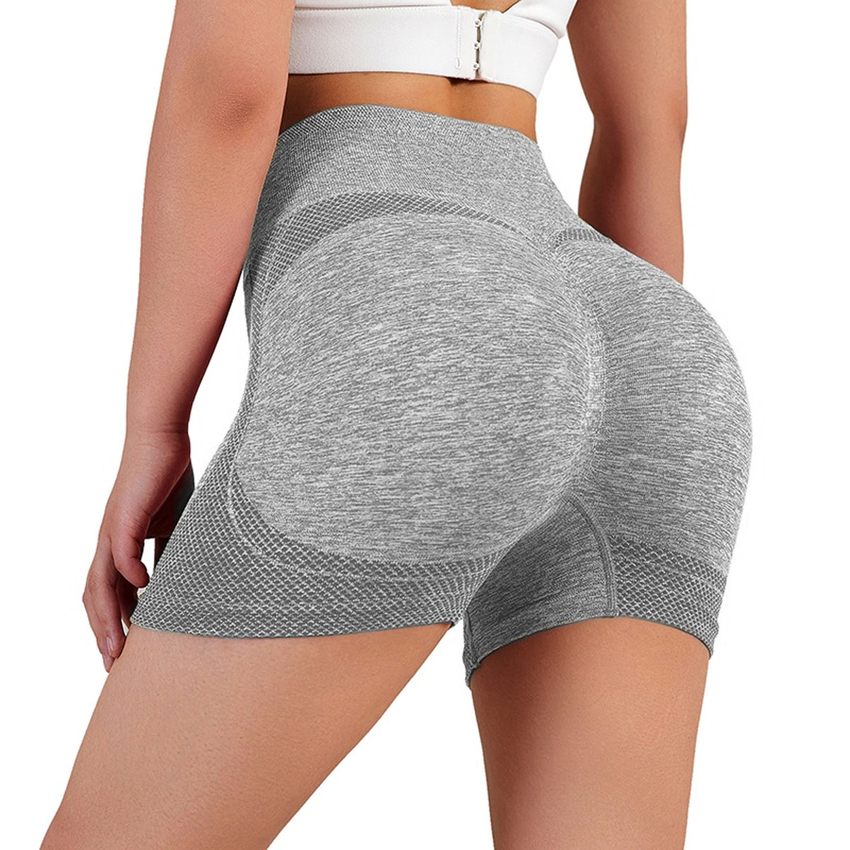 Shorts Deportivos Push Up Gris para Mujer