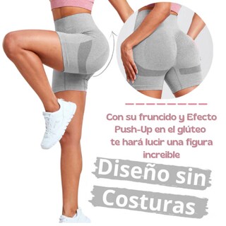 Foto 2 | Shorts Deportivos Push Up Gris para Mujer