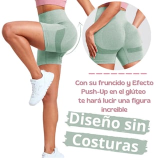 Foto 2 | Shorts Deportivos Push Up Verde para Mujer