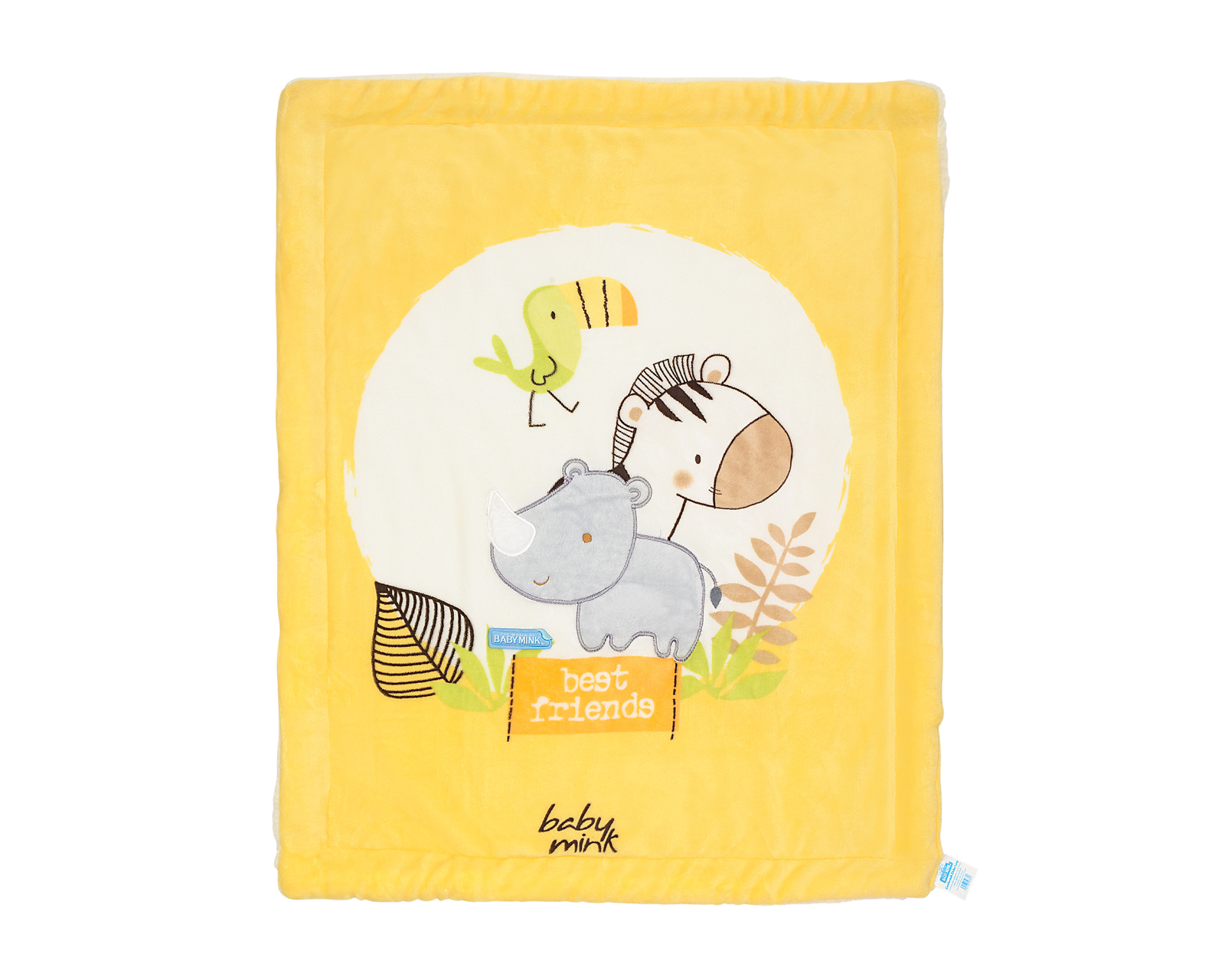 Cobijita Conformink Chiko Luxy Baby Mink color Amarillo Friends Bm