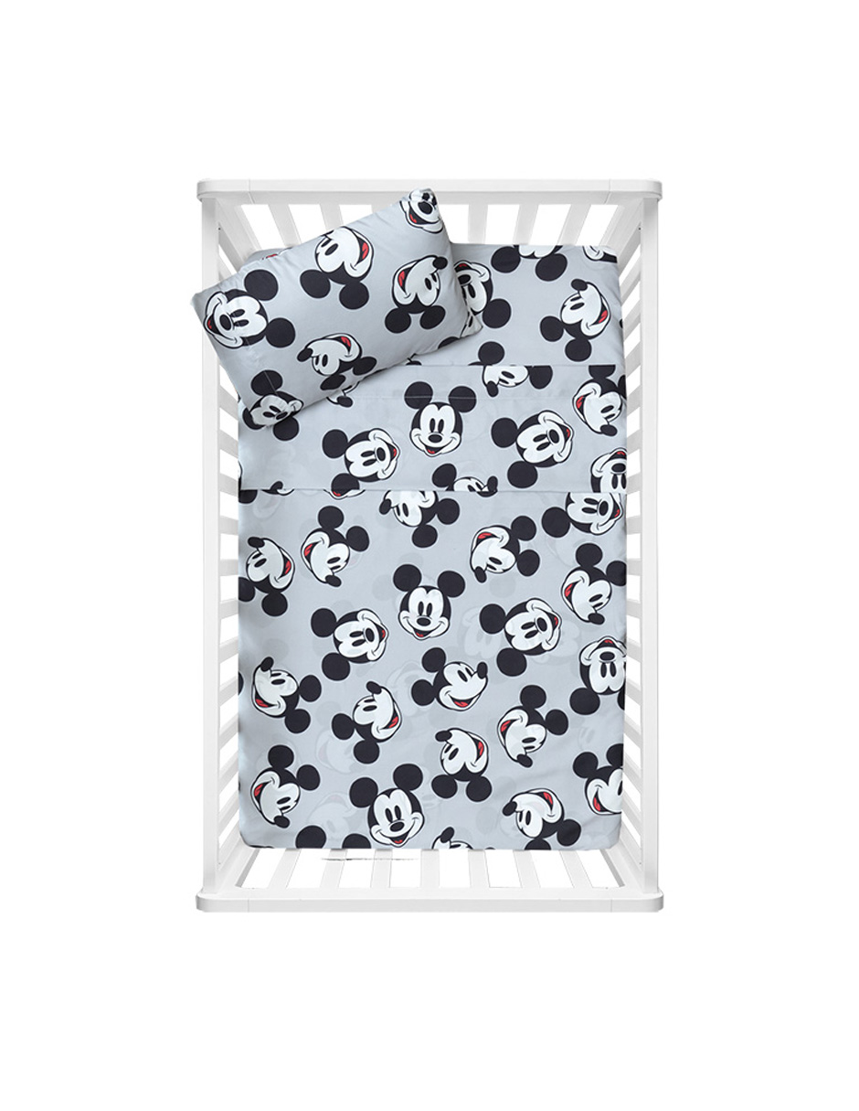 Foto 1 | Juego Sábanas Ultrasoft Mini Cuna Chiqui Mundo Classic Mickey color Gris 3 Piezas