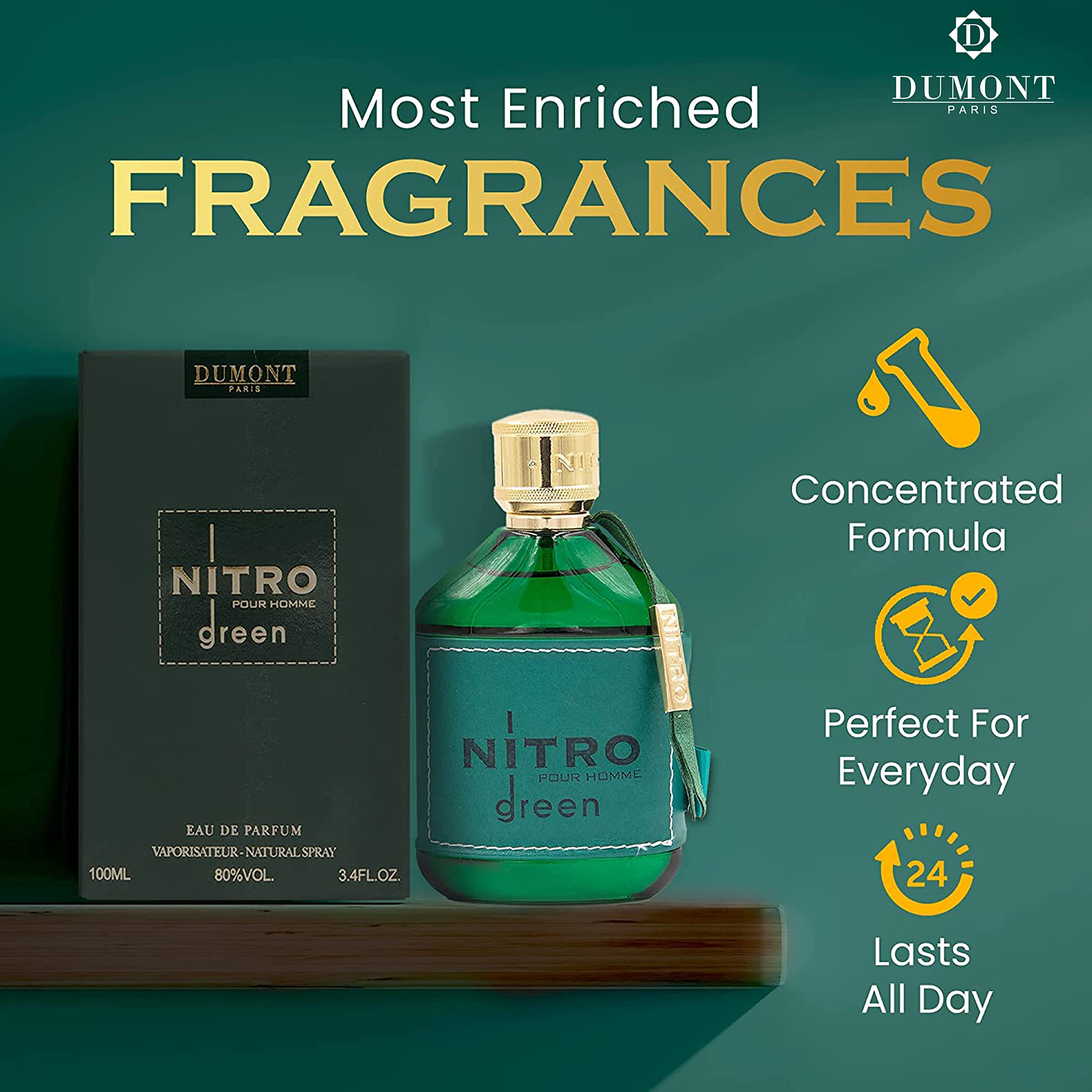 Foto 2 | Perfume Dumont Nitro Green Eau De Parfum 100 ml para Hombre - Venta Internacional