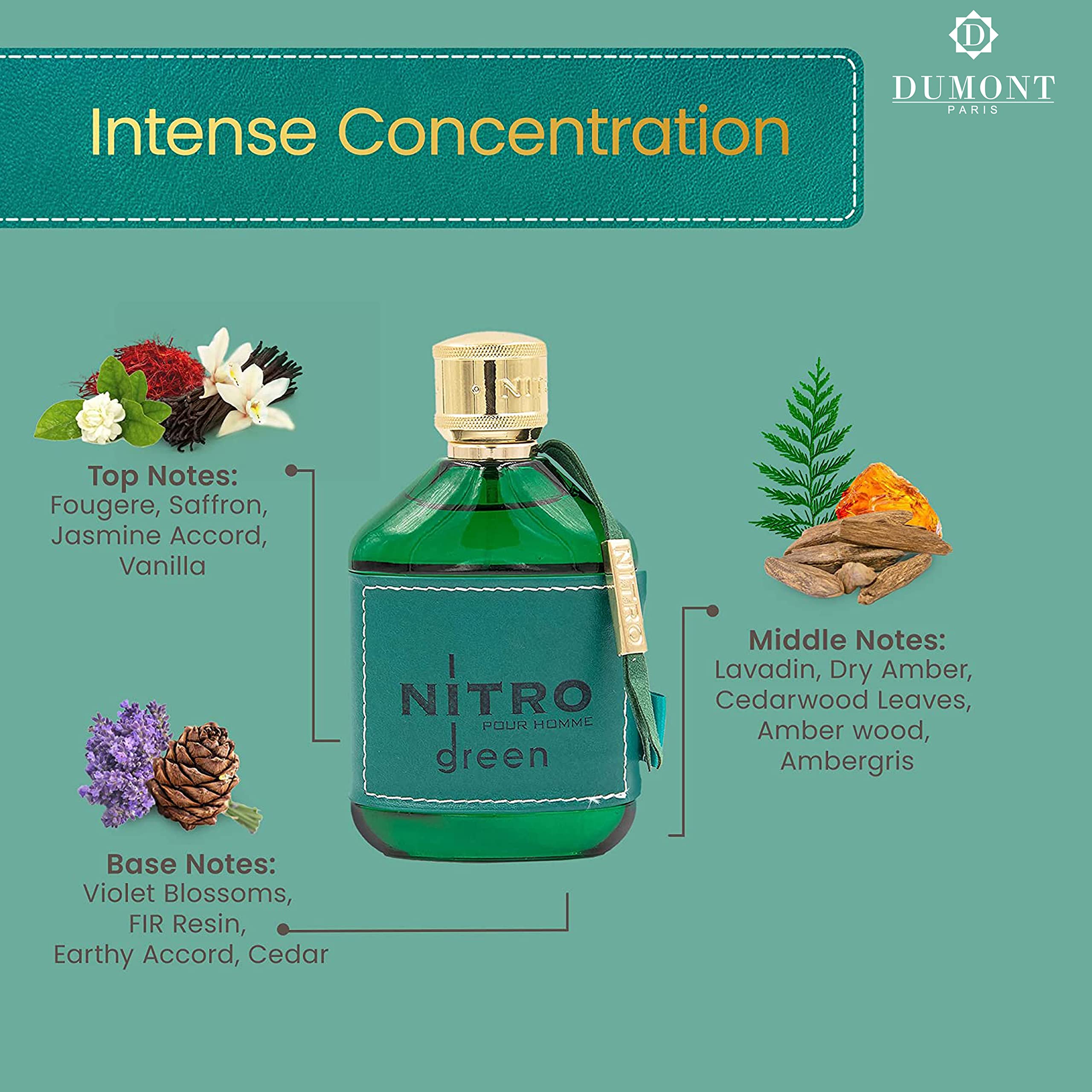 Foto 5 | Perfume Dumont Nitro Green Eau De Parfum 100 ml para Hombre - Venta Internacional