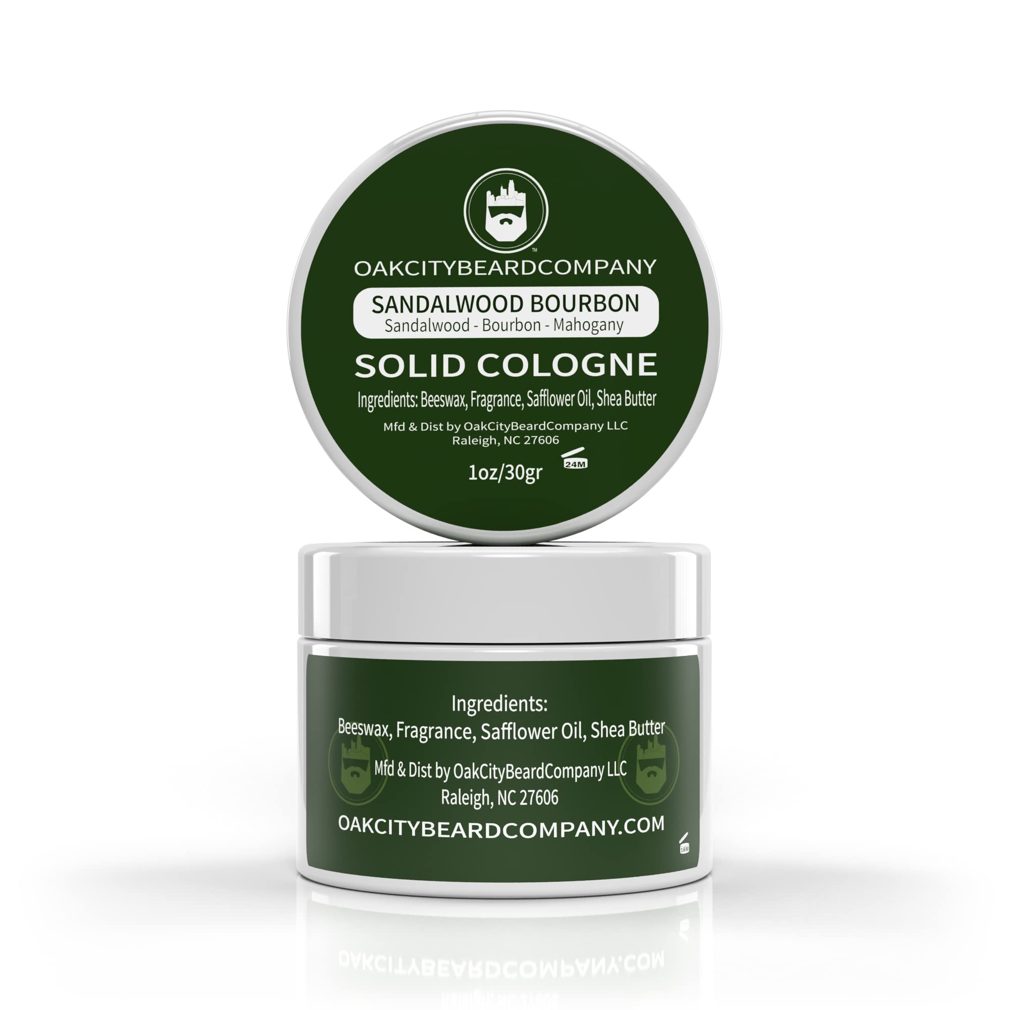 Colonia Sólida Oak City Beard Company, Sándalo Y Bourbon, 30 Ml - Venta Internacional.