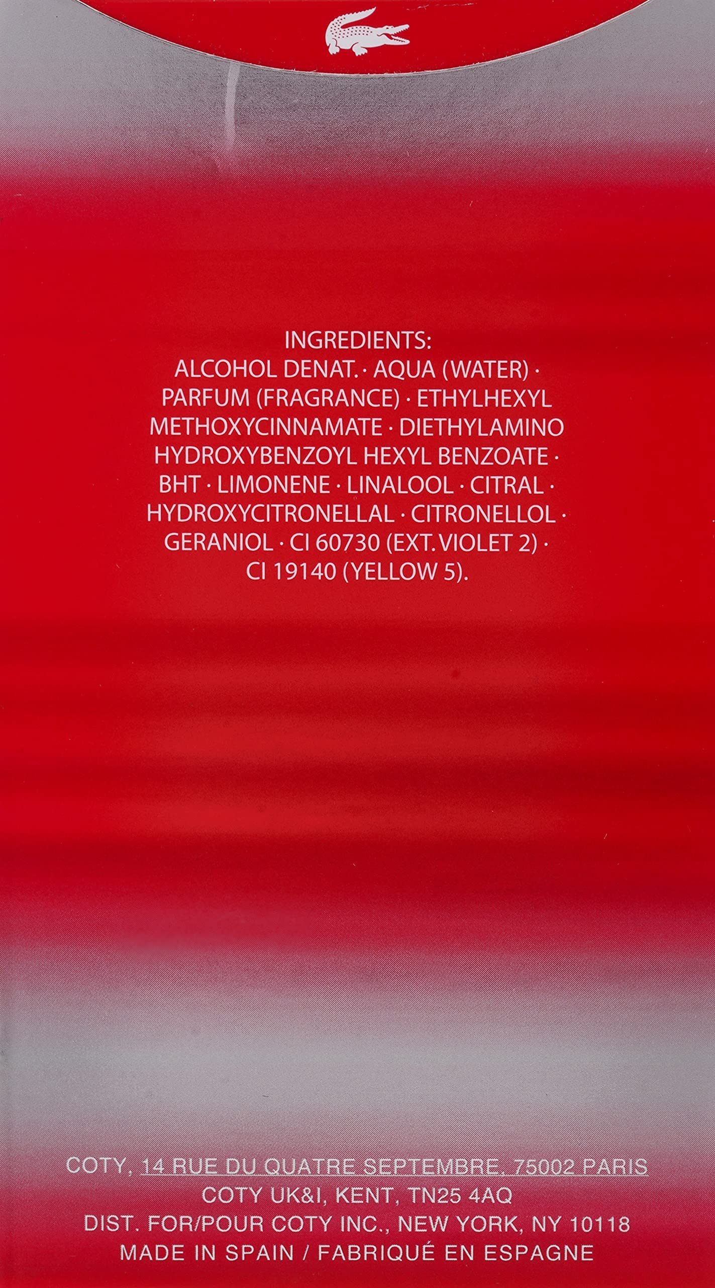 Foto 2 | Perfume Lacoste Red Eau de Toilette 125 ml para Hombre - Venta Internacional