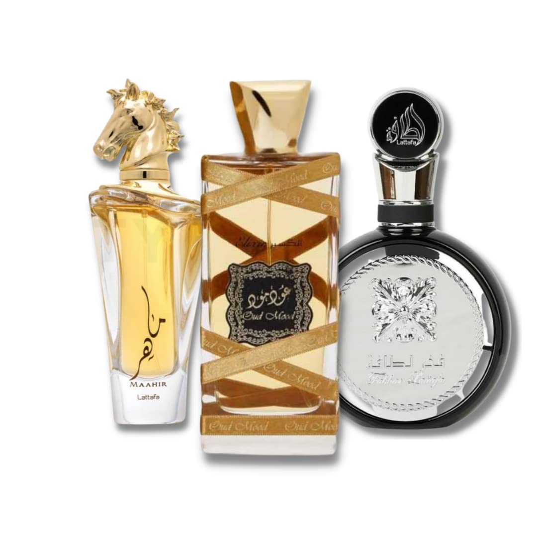 Foto 2 pulgar | Set de Perfume Lattafa Maahir Fakhar Oud Mood Elixir 100 Ml - Venta Internacional