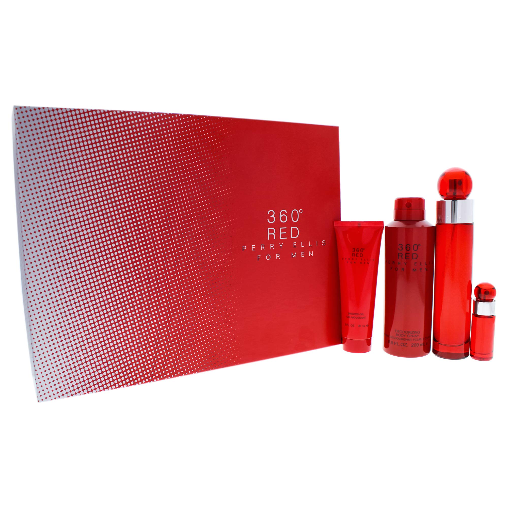 Set de Regalo Perfume Perry Ellis 360 Red 100 ml 4 Piezas para Hombre - Venta Internacional