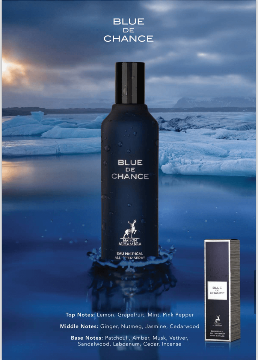 Spray Corporal Lattafa Blue De Chance All Over 150 Ml Para Hombre - Venta Internacional.