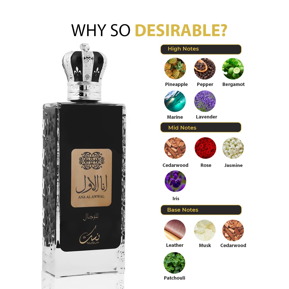 Foto 4 | Perfume Nusuk Eau De Parfum En Aerosol Ana Al Awwal, 100 Ml, Para Hombre - Venta Internacional.
