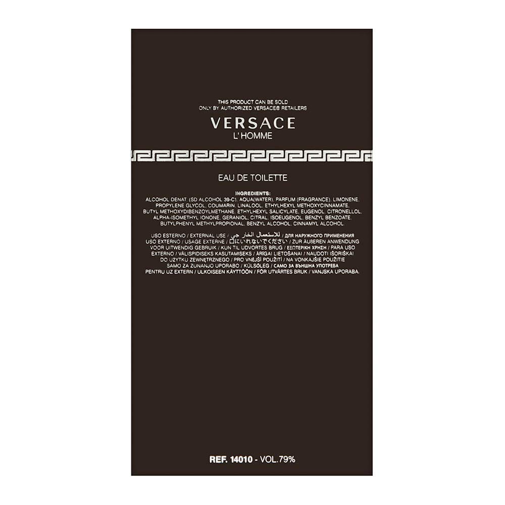 Foto 3 pulgar | Perfume Versace L'homme Eau De Toilette 100 Ml Para Hombre - Venta Internacional.