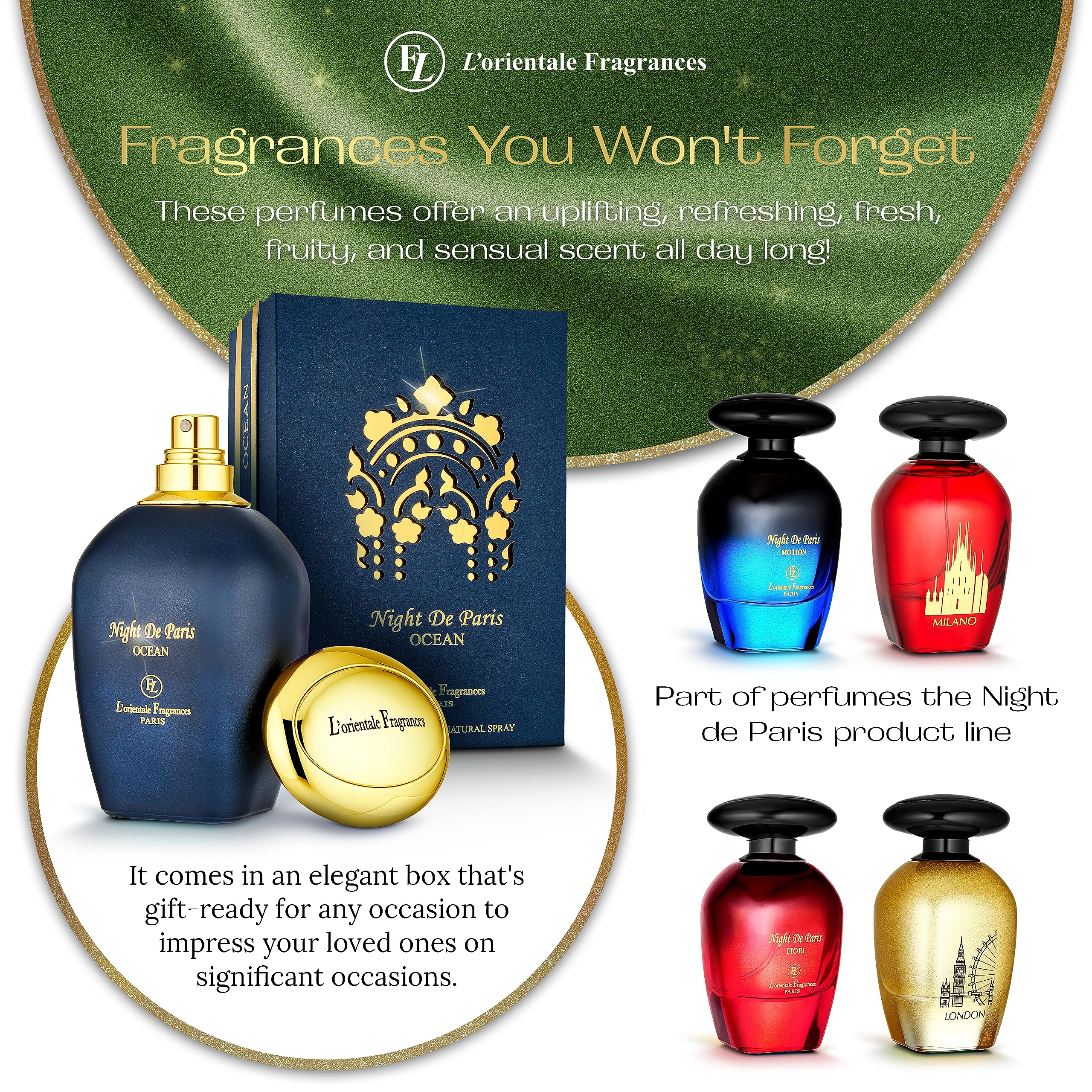 Foto 8 pulgar | Perfume L'orientale Fragrances Night De Paris Ocean 100 Ml - Venta Internacional.