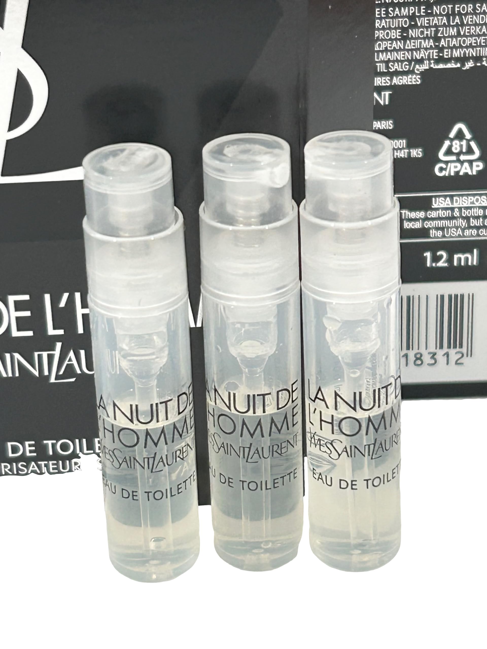 Foto 4 pulgar | Perfume Yves Saint Laurent La Nuit De L'homme Edt 1,2 Ml (x3) - Venta Internacional.