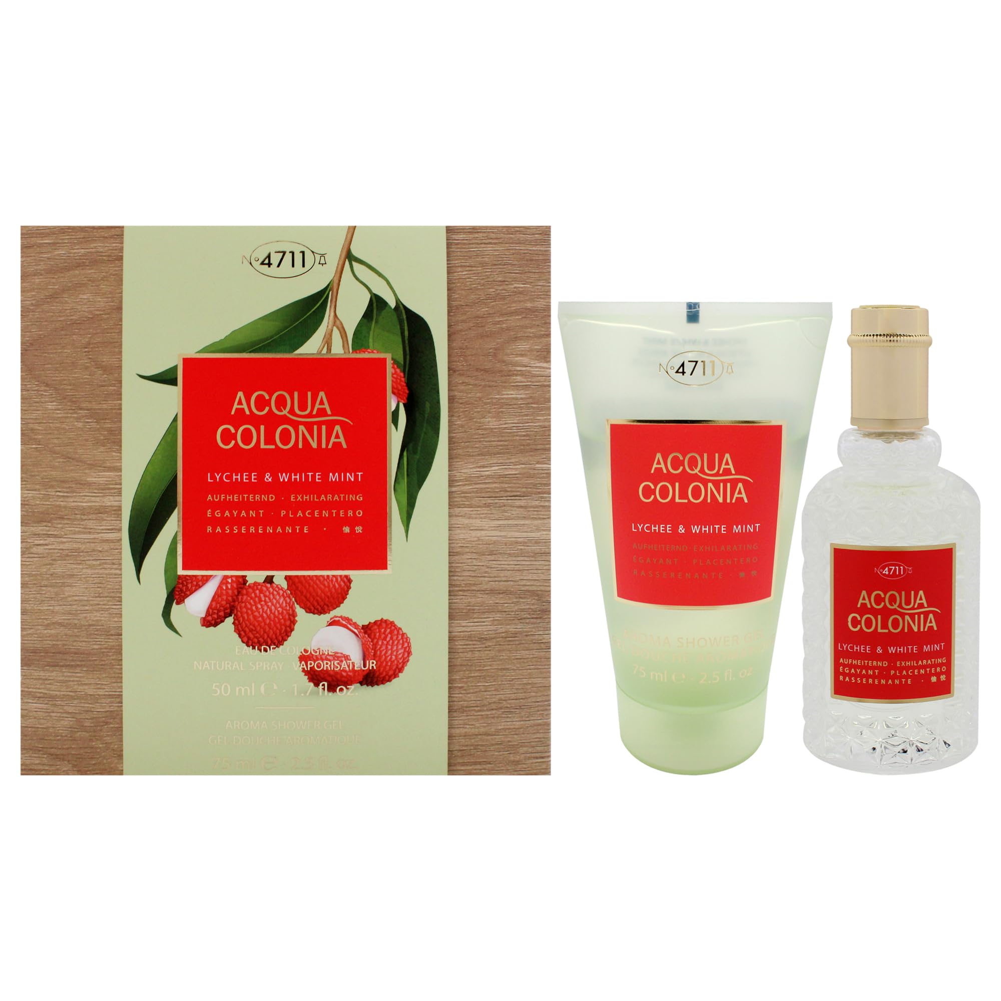 Set De Regalo Perfume 4711 Acqua Colonia Con Lichi Y Menta Blanca De 50 Ml - Venta Internacional.