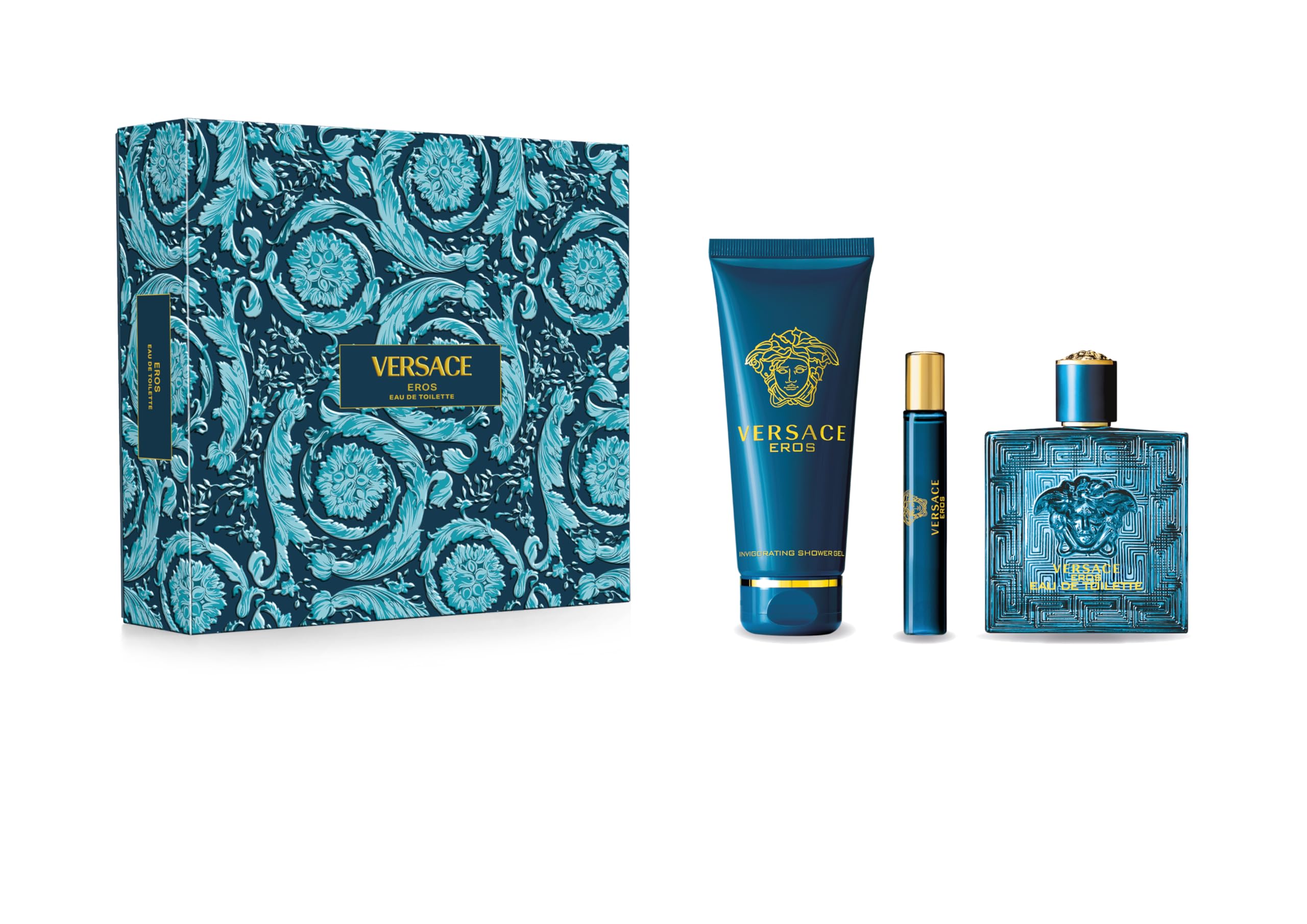 Set De Regalo Perfume Versace Eros Eros, 100 Ml, Para Hombre, 3 Piezas - Venta Internacional.