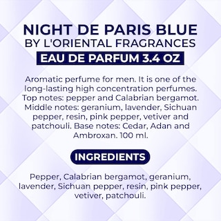 Foto 7 | Perfume L'orientale Fragrances Night De Paris Blue 100 Ml Edp - Venta Internacional.