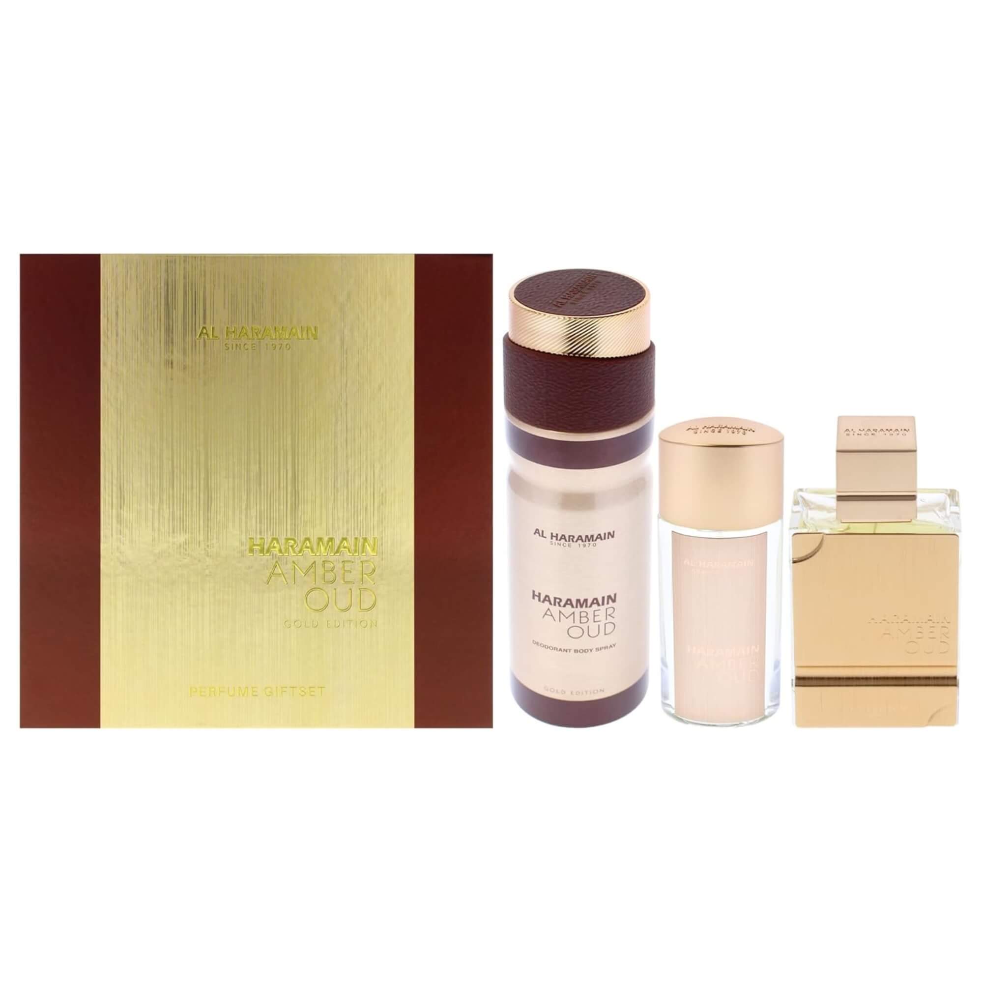 Foto 2 pulgar | Estuche Al Haramain Amber Oud Gold Eau de Parfum 75 ml 3 Piezas