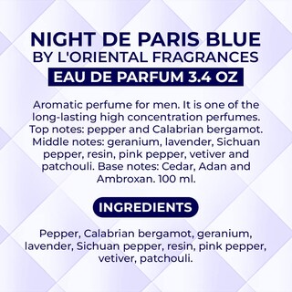 Foto 7 | Perfume L'orientale Fragrances Night De Paris Blue 100 Ml Edp - Venta Internacional.