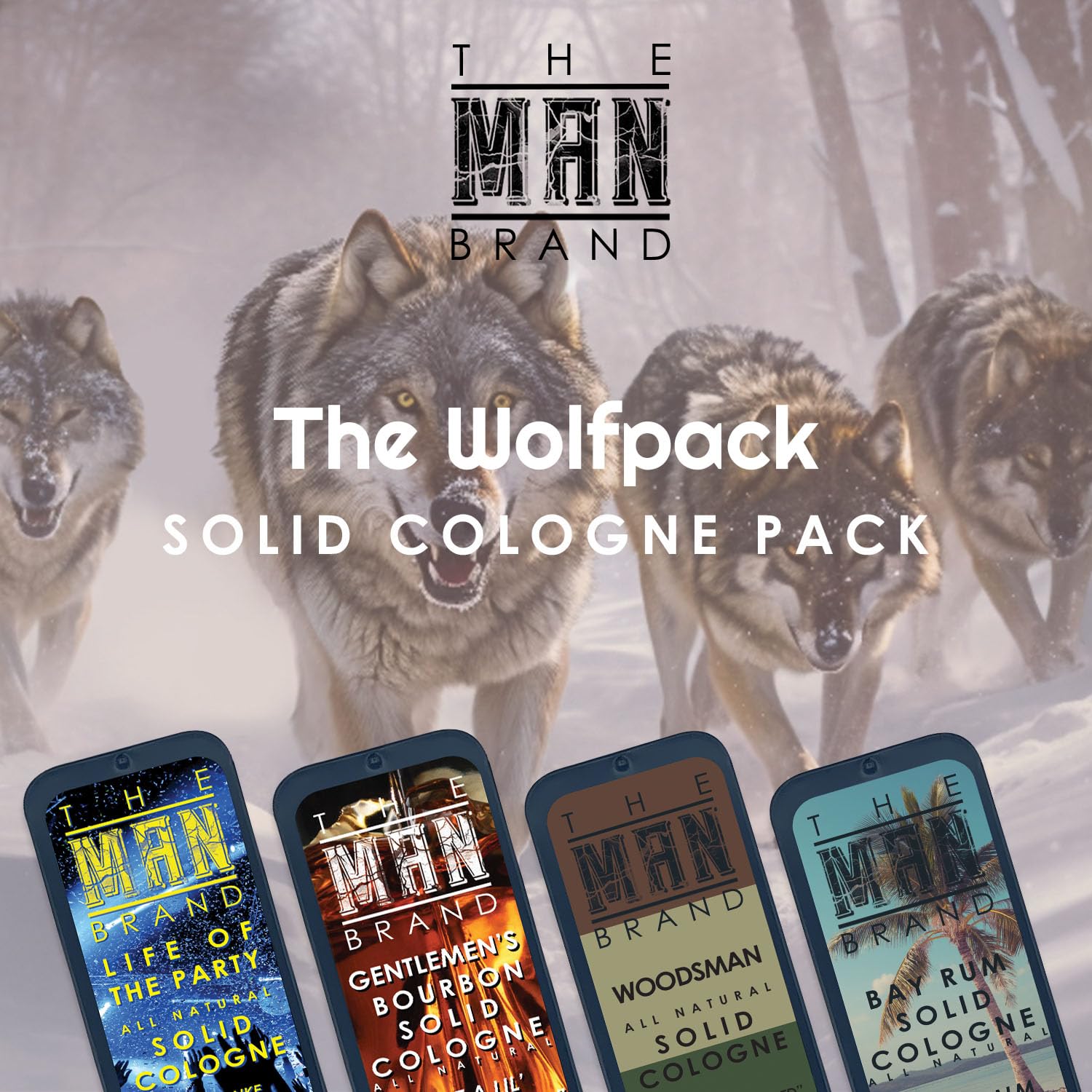 Foto 7 pulgar | Set De Colonia Sólida The Man Brand Wolfpack De 4 X 22 Ml Con Funda - Venta Internacional.
