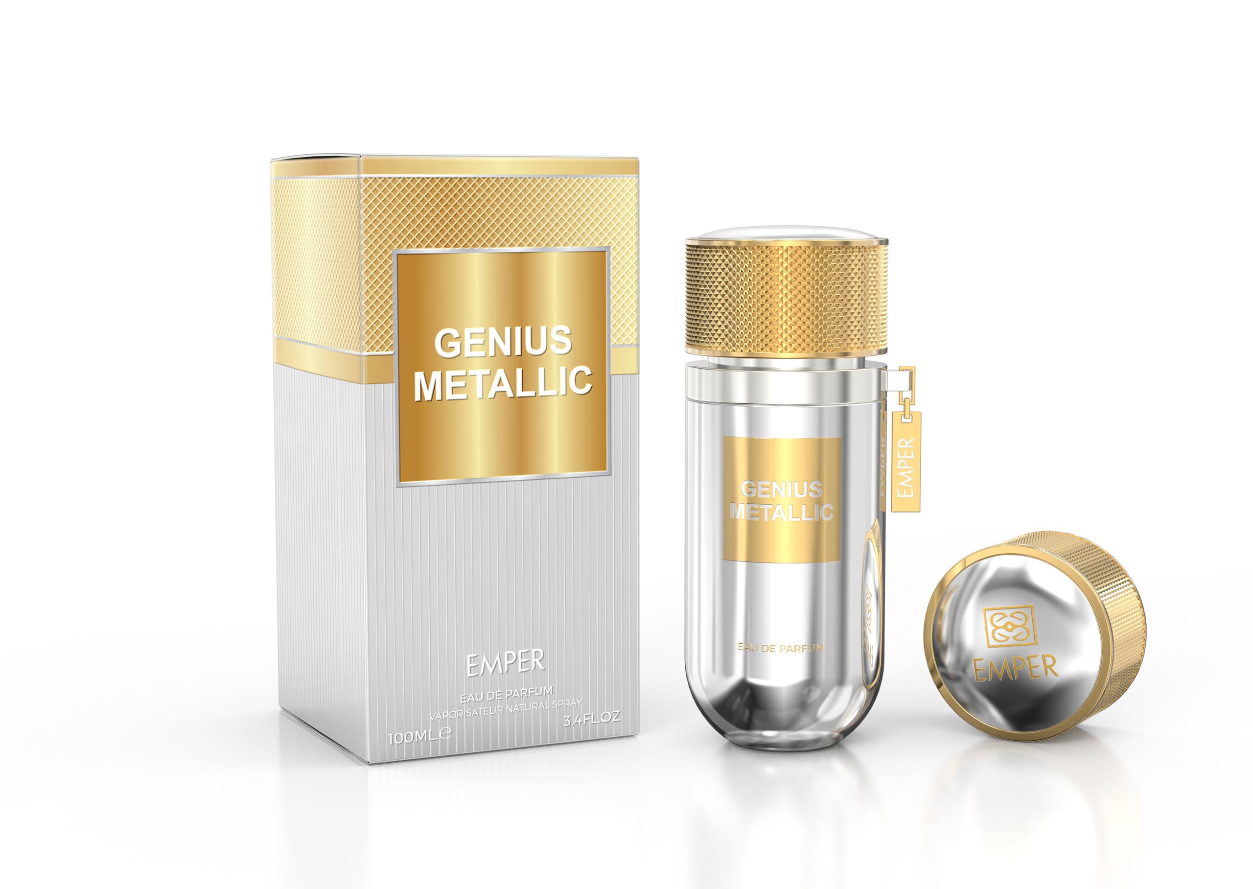 Perfume Emper Genius Metallic Eau De Parfum Para Hombre, 100 Ml - Venta Internacional.