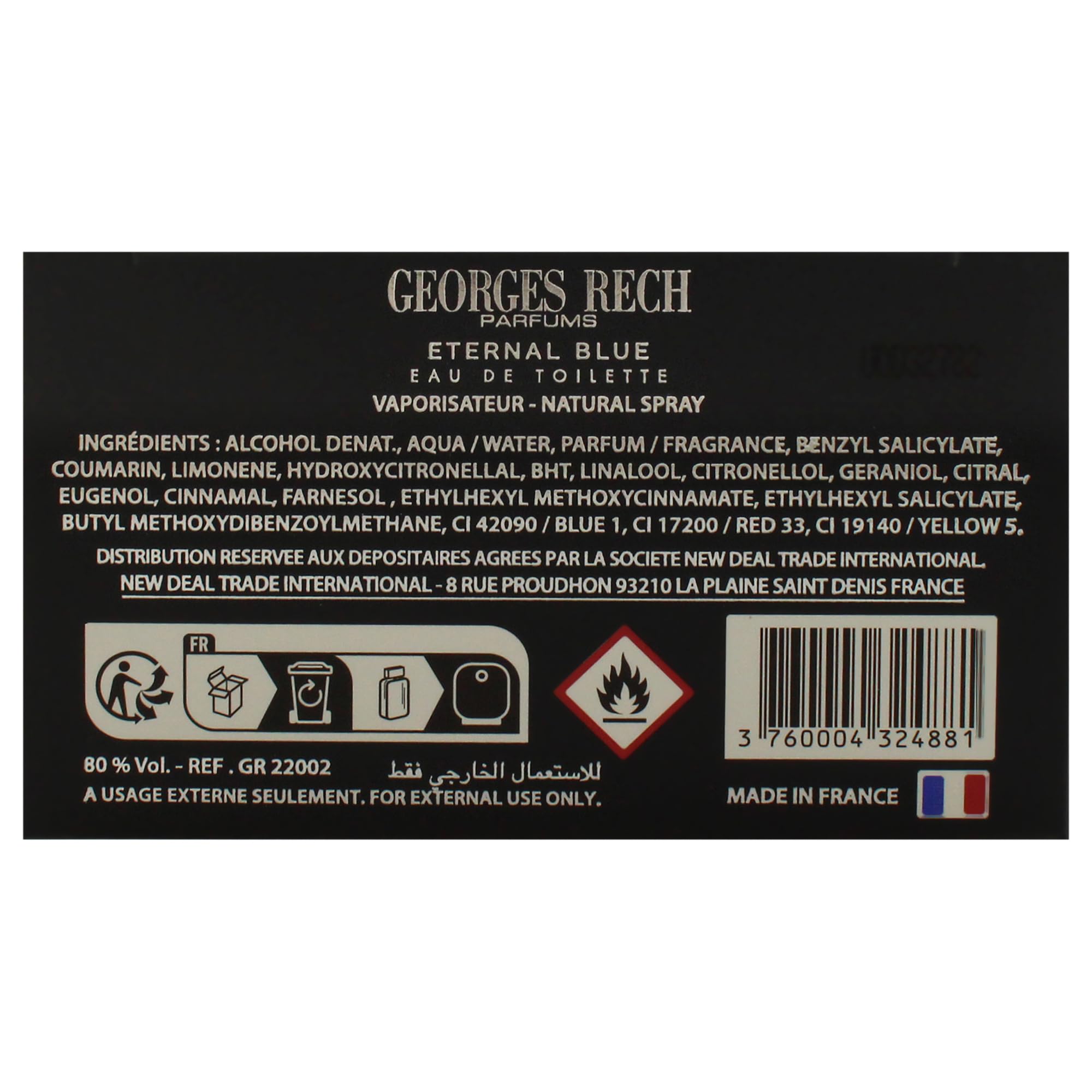 Foto 8 pulgar | Perfume Georges Rech Eternal Blue Eau de Toilette 100 Ml - Venta Internacional