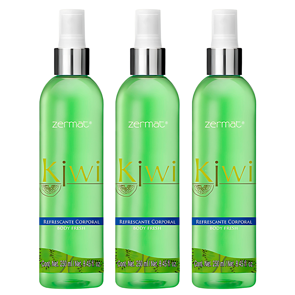Foto 2 pulgar | Set De 3 Lociones Refrescantes Kiwi Zermat 250 Ml