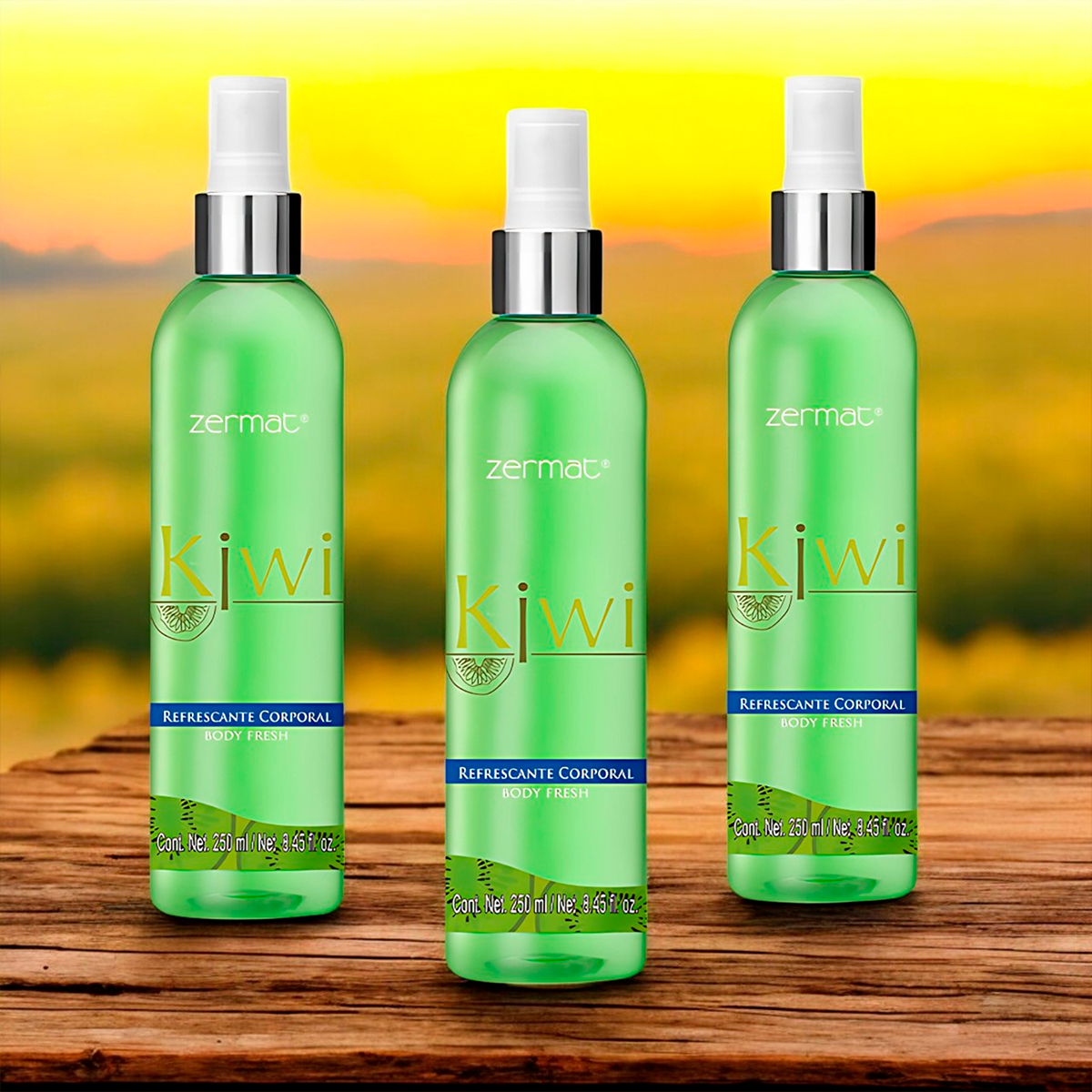 Foto 4 pulgar | Set De 3 Lociones Refrescantes Kiwi Zermat 250 Ml