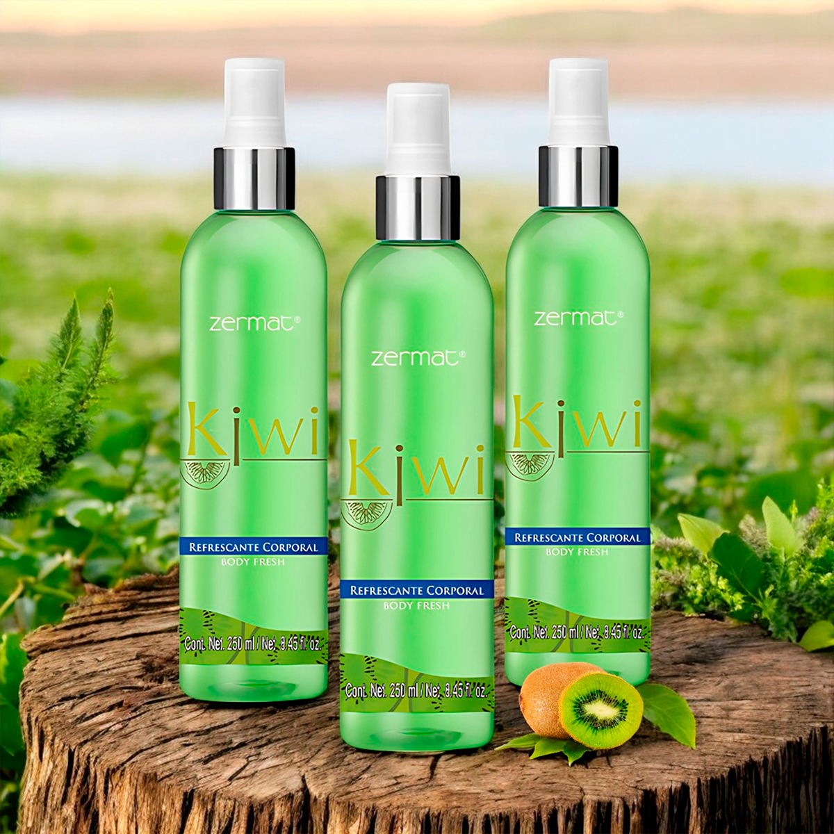 Foto 5 pulgar | Set De 3 Lociones Refrescantes Kiwi Zermat 250 Ml